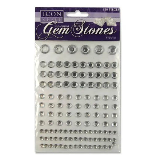 Picture of ICON CRAFT GEM STONES SILVER - 120 PIECES